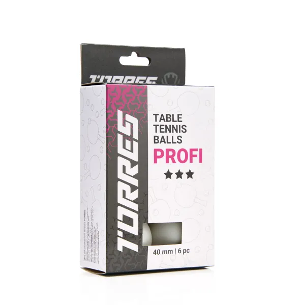 Мяч для наст. тенниса TORRES Profi 3*, TT23012, диам. 40+мм, упак. 6 шт, белый за 338.30 ₽ в Магнитогорске