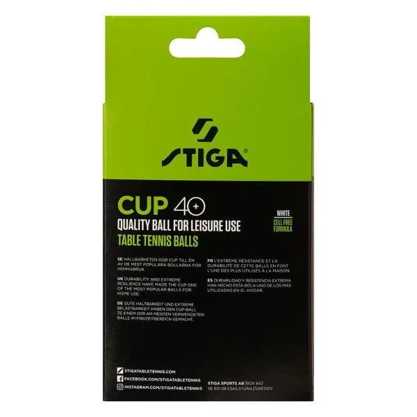 Мяч для наст. тенниса Stiga Cup ABS, 1110-2510-12, диам.40+мм, пластик, упак. 12 шт, белый за 1&nbsp;774.80 ₽ в Магнитогорске