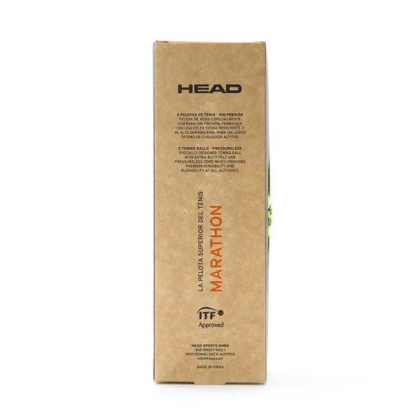 Мяч теннисный HEAD Marathon 3B, 578183, крафт. упак.3шт, без давления, фетр, нат.резина,желтый за 1&nbsp;055.70 ₽ в Магнитогорске
