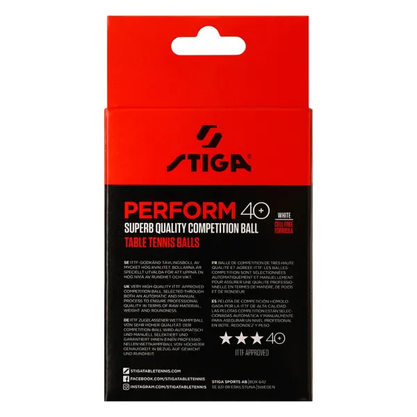 Мяч для наст. тенниса Stiga Perform 3***, 40+, 1113-2110-06, пластик, ITTF Appr., уп.6 шт, бел за 2&nbsp;121.60 ₽ в Магнитогорске