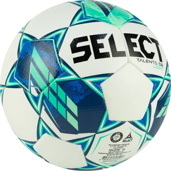 Мяч футб. SELECT Talento DB Light V23, 0775860004, р.5, 32п, ПУ, гибрид.сш, бело-зеленый за 5&nbsp;531.80 ₽ в Магнитогорске