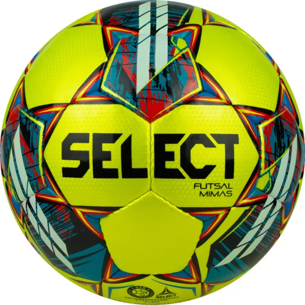 Мяч футзал. SELECT Futsal Mimas, 1053460550, р.4,FIFA Basic, 32 пан, гл.ПУ, руч.сш, жел-сине-красный за 6&nbsp;303.60 ₽ в Магнитогорске