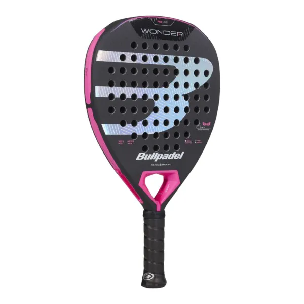 Ракетка для падела BULLPADEL Wonder 27, 497250, для продв.игроков, стекловолокно, карбон, черно-роз за 42&nbsp;969.20 ₽ в Магнитогорске
