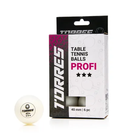 Мяч для наст. тенниса TORRES Profi 3*, TT23012, диам. 40+мм, упак. 6 шт, белый за 338.30 ₽ купить в Магнитогорске