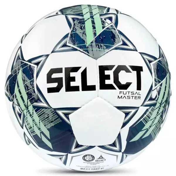 Мяч футзал. SELECT Futsal Master Shiny V22, 1043460004, р.4, Basic,32п, гл.ПУ, руч.сш,бел-син-зел за 7&nbsp;539.50 ₽ в Магнитогорске