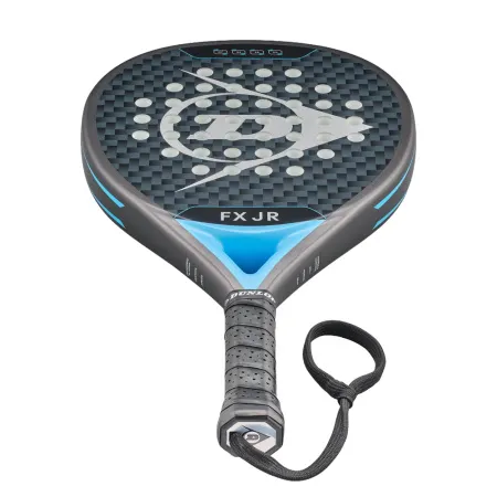 Ракетка для падела Dunlop FX Jr, 10370738, для юниоров, гибрид, графит, черно-голубой за 11&nbsp;019.40 ₽ купить в Магнитогорске