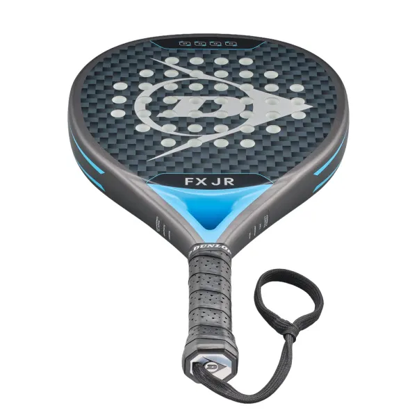 Ракетка для падела Dunlop FX Jr, 10370738, для юниоров, гибрид, графит, черно-голубой за 11&nbsp;019.40 ₽ в Магнитогорске