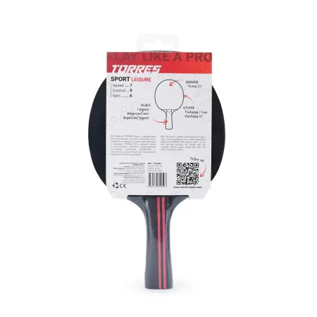 Ракетка для н/т TORRES Sport 1*, TT23005 для любителей, накладка 1,5 мм, конич. ручка за 991.10 ₽ купить в Магнитогорске