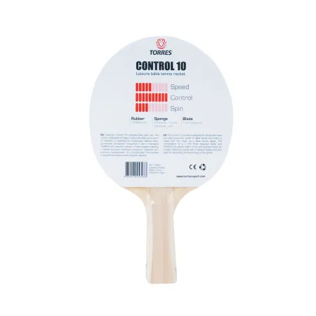 Ракетка для н/т TORRES Control 10, TT0001, для начинающих, накладка 1,5 мм, конич. ручка за 426.70 ₽ купить в Магнитогорске