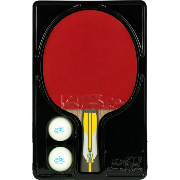 Ракетка для н/т DOUBLE FISH 6A+C, для подвин.,ITTF Appr.,накл. 2,1 мм, конич. ручка+ 2 мяча V40+мм за 3&nbsp;442.50 ₽ в Магнитогорске