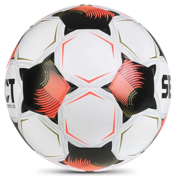 Мяч футб. SELECT Numero 10 V26, 0574071002, р.4, FIFA Basic, 32п, ПУ, гибр.сш, бело-черно-оранжевый за 8&nbsp;404.80 ₽ в Магнитогорске